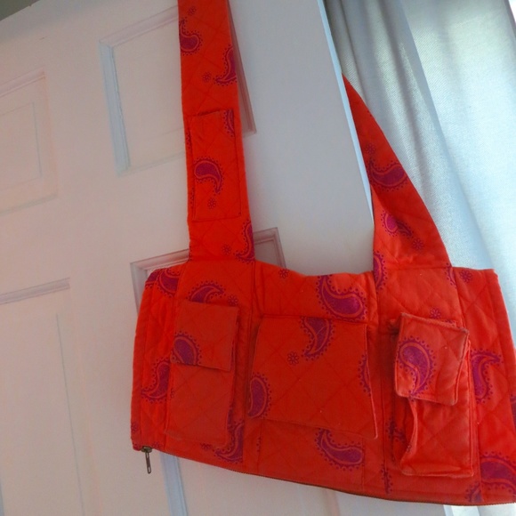 Beyond Yoga Handbags - Orange Zippered Yoga Mat Carrier with Pockets